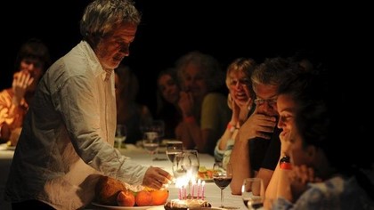 Production still for "The Last Supper". Photographer: Heidrun Lohr