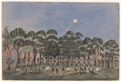 Painting by Wilbraham Liardet 'Corroboree on Emerald Hill in 1840' (1875)