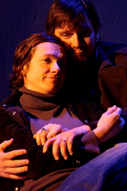 Production still for "Construction of the Human Heart". L-R: Fiona MacLeod, Todd MacDonald. Photographer: Unknown
