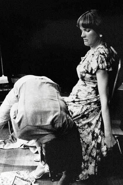 Production still for "Dutchman". Nancy Black as Lula William Zappa as Clay. Photographer: Unknown