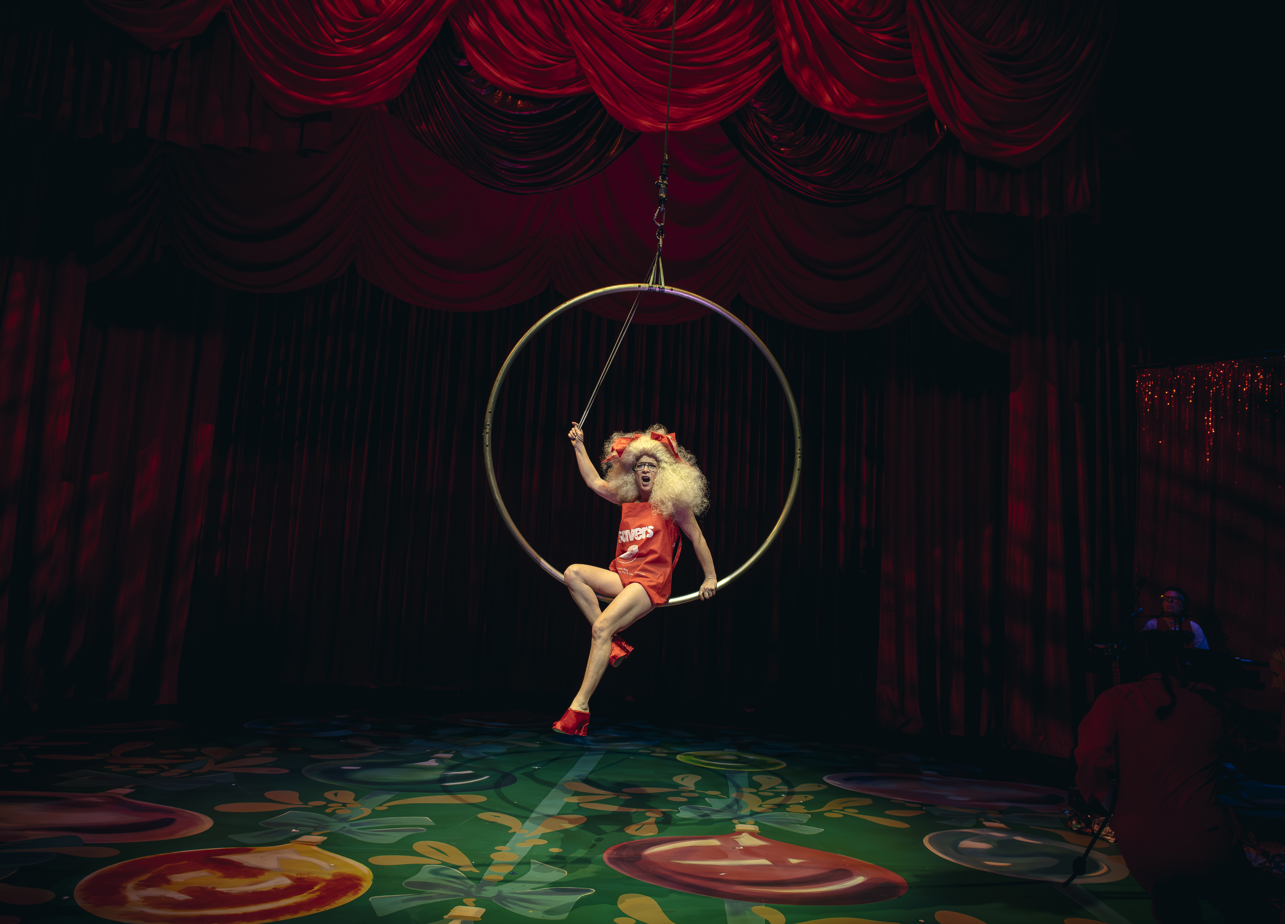 Production photography from F**k Christmas (2024). Photographer: Gregory Lorenzutti. In photograph: Nicci Wilks