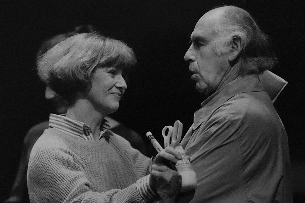 Production still for "The Garden of Granddaughters". L-R: Jillian Murray as Michelle, Ron Haddrick as Max. Photographer: Jeff Busby