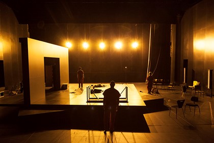Production still for "I Am a Miracle". L-R: Hana Lee Crisp, Bert LaBonté, Melita Jurisic. Photographer: Pia Johnson