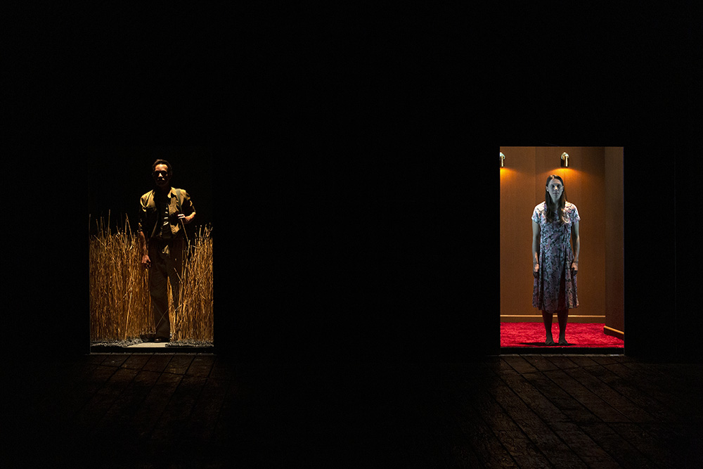 Production still for "Cloudstreet". L-R: Guy Simon, Brenna Harding. Photographer: Pia Johnson